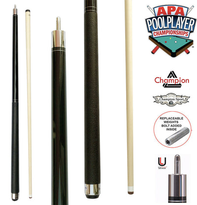 Champion HK Dragon Pool Cue Stick-Predator Uniloc,Low Deflection Shaft, A black or white case