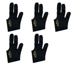 5 x Black Left handed Champion Sport Billiards Glove For Pool Cue Sticks