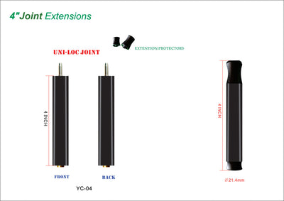 New Champion Weighted Pool Cue Extension Uniloc Joint, 4or 5 inch long