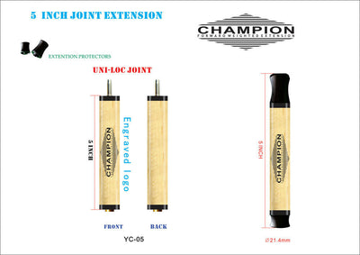 New Champion Weighted Pool Cue Extension Uniloc Joint, 4or 5 inch long