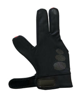 Champion Cut 3 finger Pool Cue Stick Glove- Left hand ( red black)