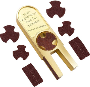 Champion Billiards Pool Cue Tip Repair Tool Accessories  tapper, dime shaper, nickel shaper, trimmer, and burnisher, 5-in-1 pool cue tip tool