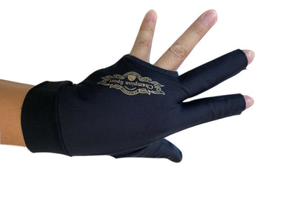 Champion Cut 3 finger Pool Cue Stick Glove- Left hand Predator( Blue, Wine, Black)