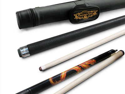 Champion Fire Dragon DL1 Billiard Pool Cue – Predator Uni-Loc Joint, Low Deflection Shaft, Hard Case, Joint Protectors & Playing Glove