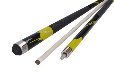 Champion Yellow Spider Billiards Pool Cue Stick, Black Champion Case, Cuetec or Champion Billiards Glove