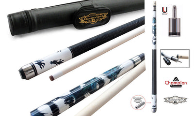 Champion White Dragon Pool Cue Stick with Predator Uniloc Joint, Low Deflection Shaft