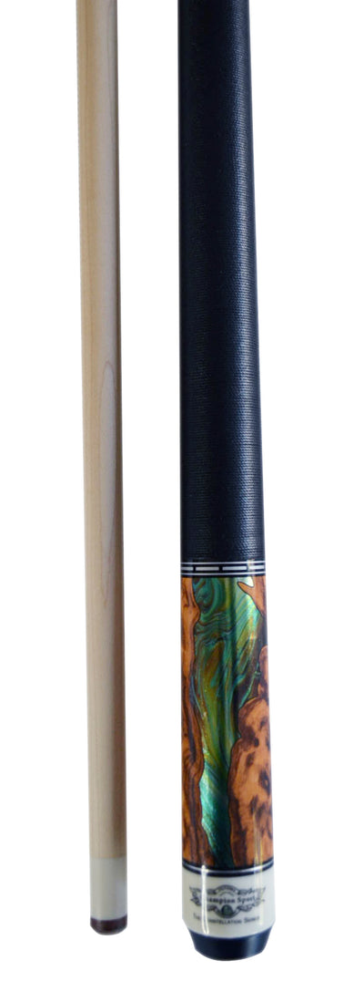 New 2022! Champion constellation series pool cue-Model No: Model No: CN-4, 56 inches long, Tip size: 11.75mm, 12.5mm,12.75mm or 13mm, Uniloc Joint with joint protectors, White case or Black Case