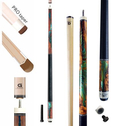 Champion constellation series pool cue-Model No: Model No: CN-4, 56 inches long, Tip size: 11.75mm, 12.5mm,12.75mm or 13mm, Uniloc Joint with joint protectors, White case or Black Case