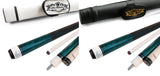 Champion ST14 Teal Pool Cue Stick, Black or White Case, Billiard Glove, layer tip