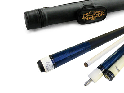 Black Friday Deal! Champion ST14 Sapphire blue Pool Cue Stick , Black or White Pool Case, Cuetec Glove