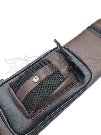 Champion leatherette Cue Cases 4x6 Holds 4 butts and 6 shafts pool cue,   Model: I-62605DB Dark Brown