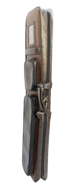 Champion Cases soft Cue bag Leatherette 4x8 Pool Cue Case (4 BUTT 8 SHAFT), Brown D-0437