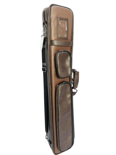 Champion Cases soft Cue bag Leatherette 4x8 Pool Cue Case (4 BUTT 8 SHAFT), Brown D-0437