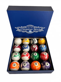 Champion  Marble Pool Balls set (Light Marble) Complete 16 Ball Set