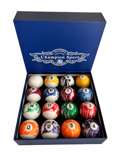 Champion  Marble Pool Balls set (Light Marble) Complete 16 Ball Set