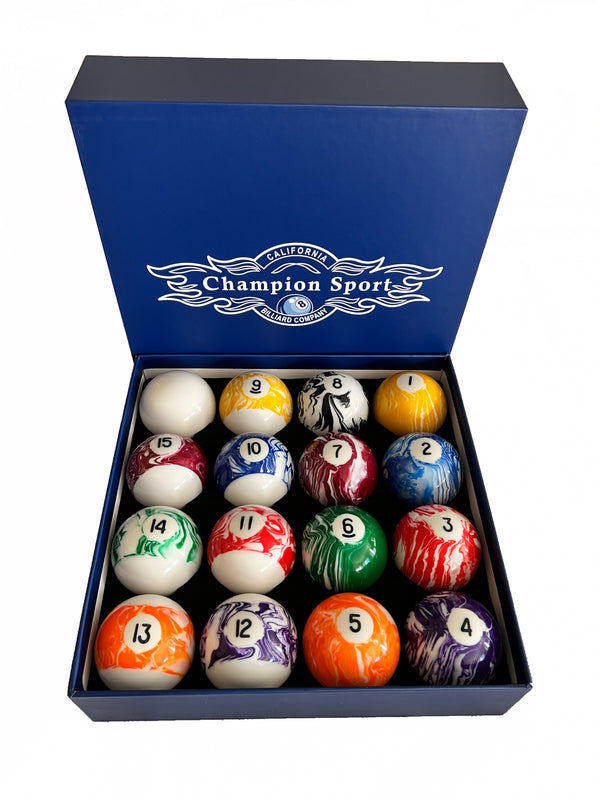 thumbnail image 2 of VSSAL Marble-Swirl Style Pool Table Billiard Balls – 16 Ball Set – High Grade Polyester Resin 2 of 5