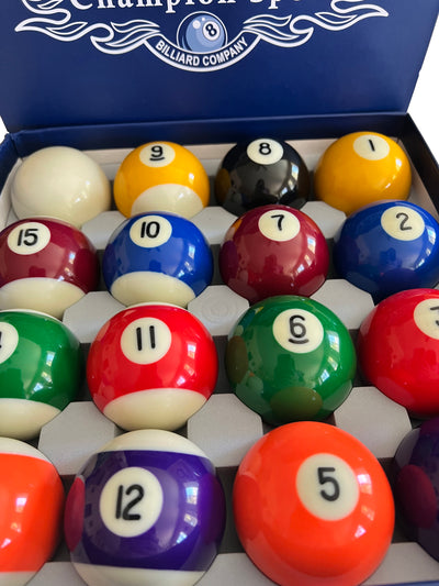 Champion Classic Standard 2-1/4" Billiard Pool Ball Set Complete 16 Ball Set