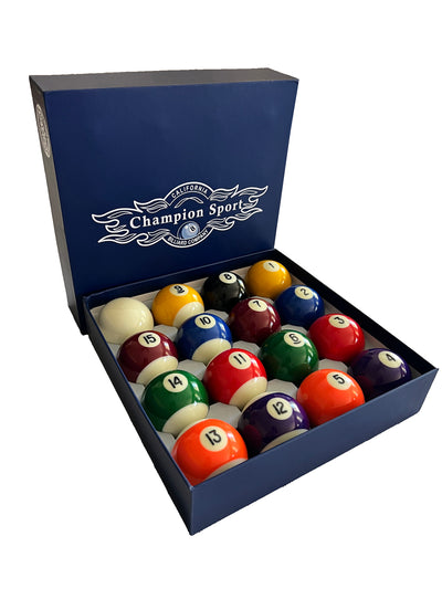 Champion Classic Standard 2-1/4" Billiard Pool Ball Set Complete 16 Ball Set