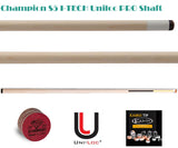 Champion S5 I-TECH Uniloc Low Deflection Pool Cue Pro Shaft ,11.75mm,12.5mm,13mm