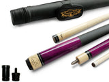 Champion ST8 Purple Pool Cue Stick ,Black/White/Purple Hard Pool case, Cuetec Glove