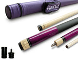 Champion ST8 Purple Pool Cue Stick ,Black/White/Purple Hard Pool case, Cuetec Glove