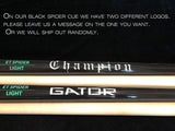 Champion Black Spider Pool Cue Stick (13mm, Radial Joint), Black or White Case, Cuetec or Champion Glove