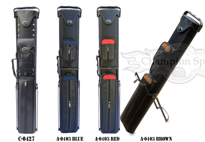 New Leatherette 2x4 Pool Cue Case with Stand(2 Butts 4 Shafts
