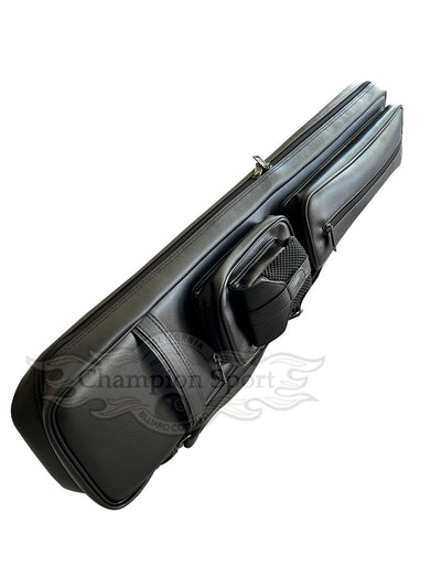 Champion Black bag Leatherette 4x8 Pool Cue Case Hold 4 Butts 8 Shafts, Black D-0437