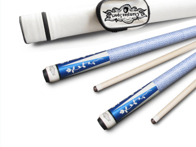 Champion Gator Blue TR5 Pool Cue Stick (5/16 x18), White or Black Hard Case, Champion Glove