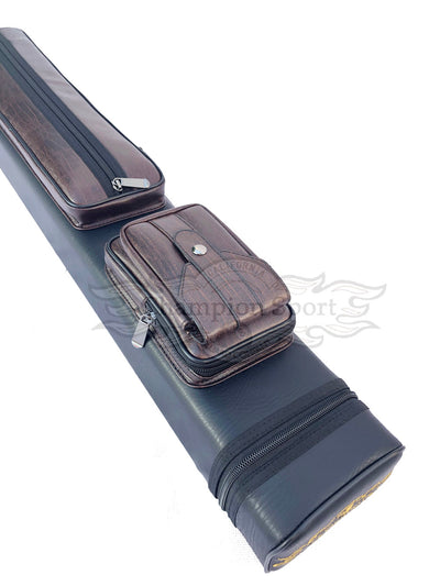 Champion leatherette Cue Cases 4x6 Holds 4 butts and 6 shafts pool cue,   Model: I-62605DB Dark Brown