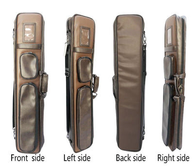 Champion Cases soft Cue bag Leatherette 4x8 Pool Cue Case (4 BUTT 8 SHAFT), Brown D-0437