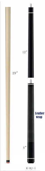 Champion Hermes Jump and break Cue, Champion Glove, 57 inches long, Model: K-BJ-1 All Black