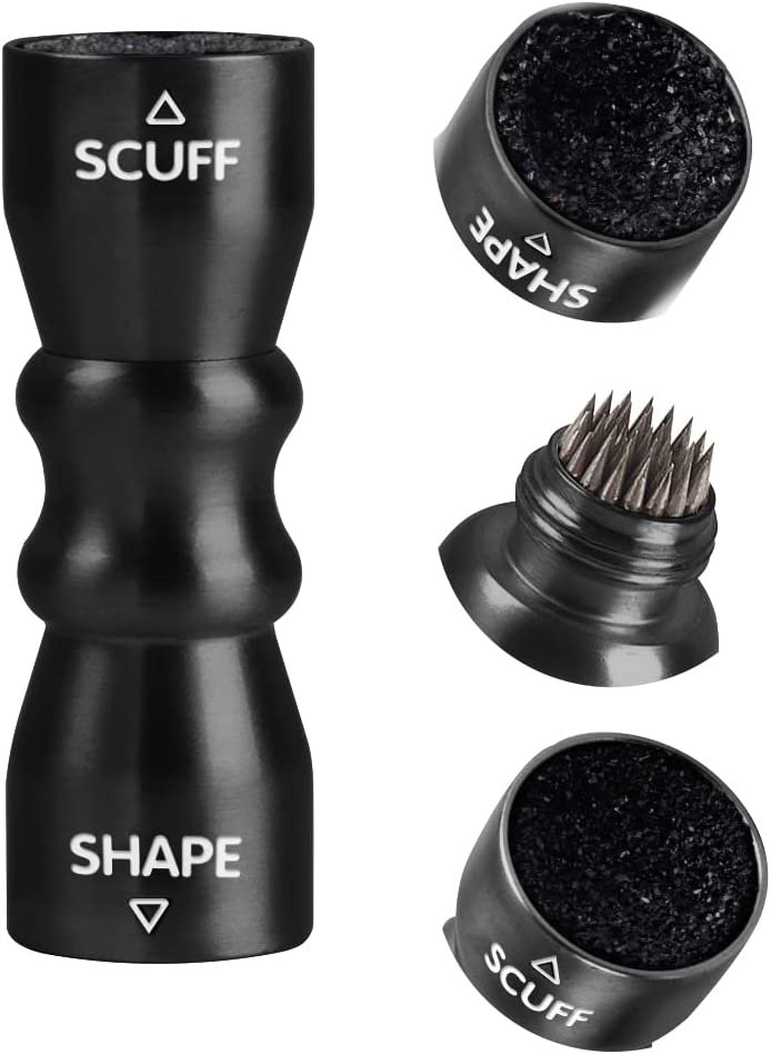 3 in 1 Billiard Pool Cue Tip Shaper Cue Stick Tip Burnisher/Shaper/Tapper Cube, Black 3 in 1 Billiard Pool Cue Tip Shaper Cue Stick Tip Burnisher/Shaper/Tapper Cube, Black
