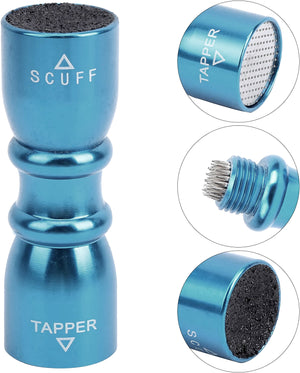 Champion Billiards Pool Cue Tip Repair Tool Accessories include scuff or shaper, tapper and aerator, 3 in 1 pool cue tip tool- Blue color