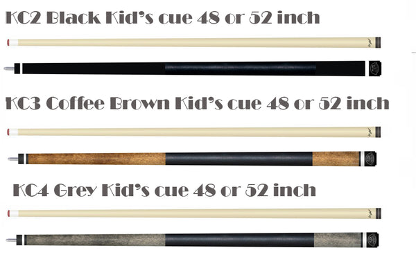 Lot of 3 Champion Junior Children's Billiards Cue, Length: 42 inches to 52 inches mix,  16-19OZ