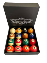 Champion Pro TV  2-1/4" Billiard Pool Ball Set Complete 16 Ball Set