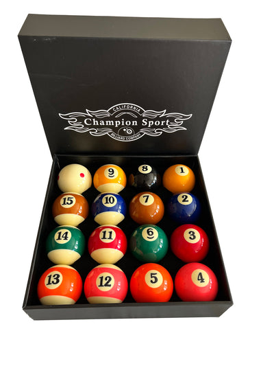 Champion Pro TV  2-1/4" Billiard Pool Ball Set Complete 16 Ball Set