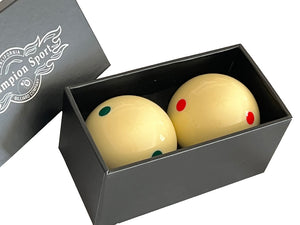 Champion 2-1/4" Billiard Practice Training Pool Cue Ball (6 Green Dot + 6 Red Dot)