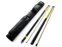 Champion Yellow Spider Billiard Pool Cue, BK1 Jump and break cue, 2X2 Black Case