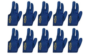 Lot of 10 Champion Sport Dark Blue Left Handed Billiards Gloves