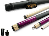Champion ST8 Purple Pool Cue Stick ,Black/White/Purple Hard Pool case, Cuetec Glove