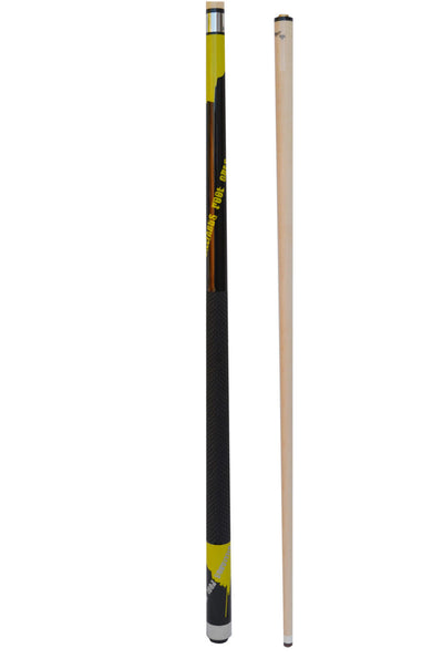 Champion Yellow Spider Billiards Pool Cue Stick, Black Champion Case, Cuetec or Champion Billiards Glove