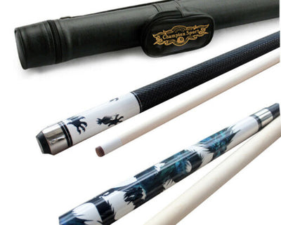 Champion White Dragon Pool Cue Stick 11.75mm or 12.5mm,White or Black case, Champion Glove