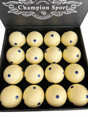 Champion 2-1/4" Billiard Practice Training Pool Cue Ball (Blue 6 dot, 16 balls/box)