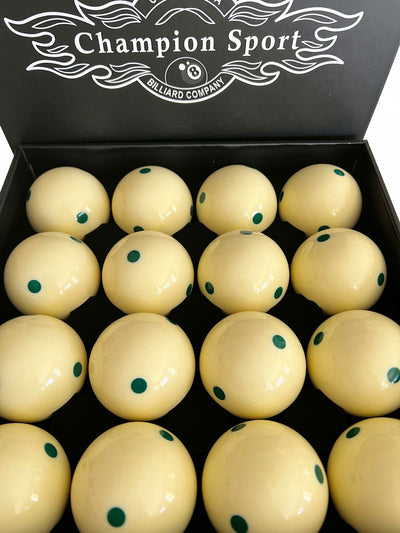 Champion 2-1/4" Billiard Practice Training Pool Cue Ball (Green 6 dot, 16 balls/box)