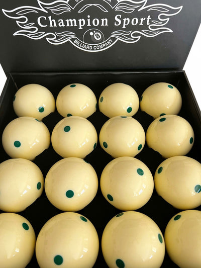 Champion 2-1/4" Billiard Practice Training Pool Cue Ball (Green 6 dot, 16 balls/box), buy 2 get 1 free