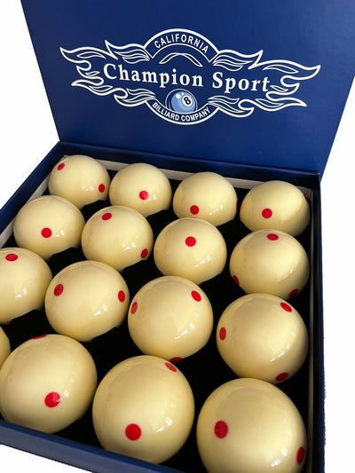 Champion 2-1/4" Billiard Practice Training Pool Cue Ball (Red 6 dot, 16 balls/box), buy 2 get 1 free